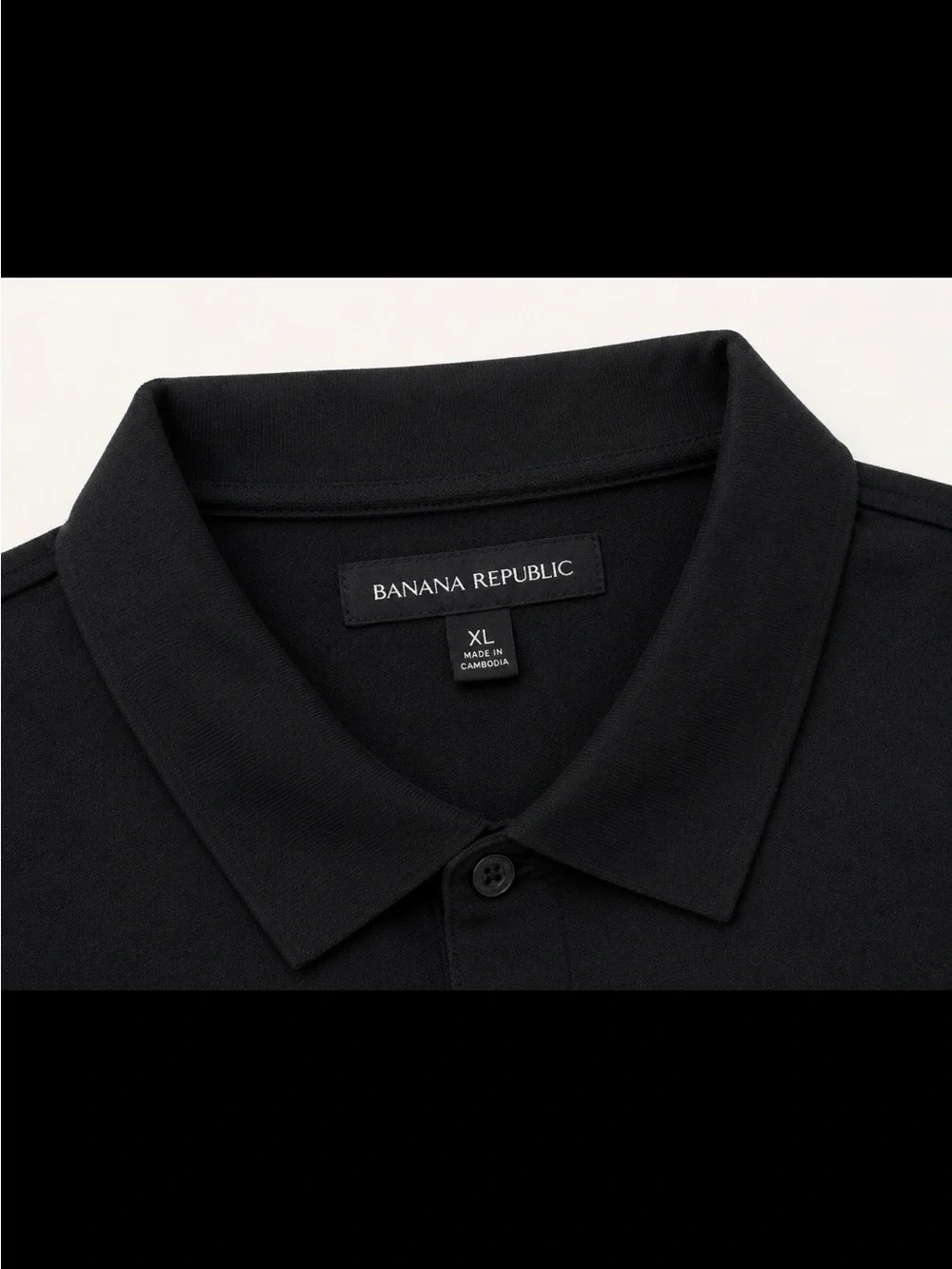 Banana Republic Men's Black Polo with Classic Collar